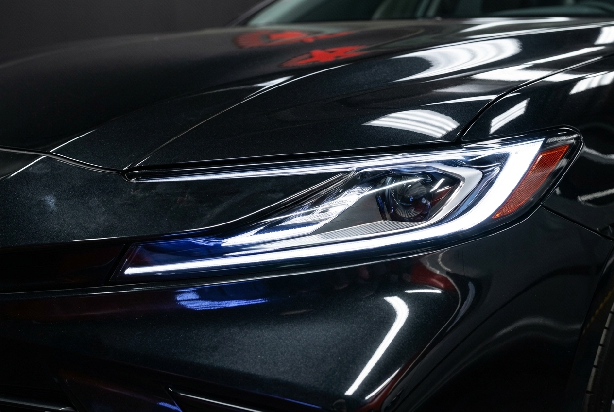 Фара Toyota Camry XV80 после установки линзы Aozoom X7