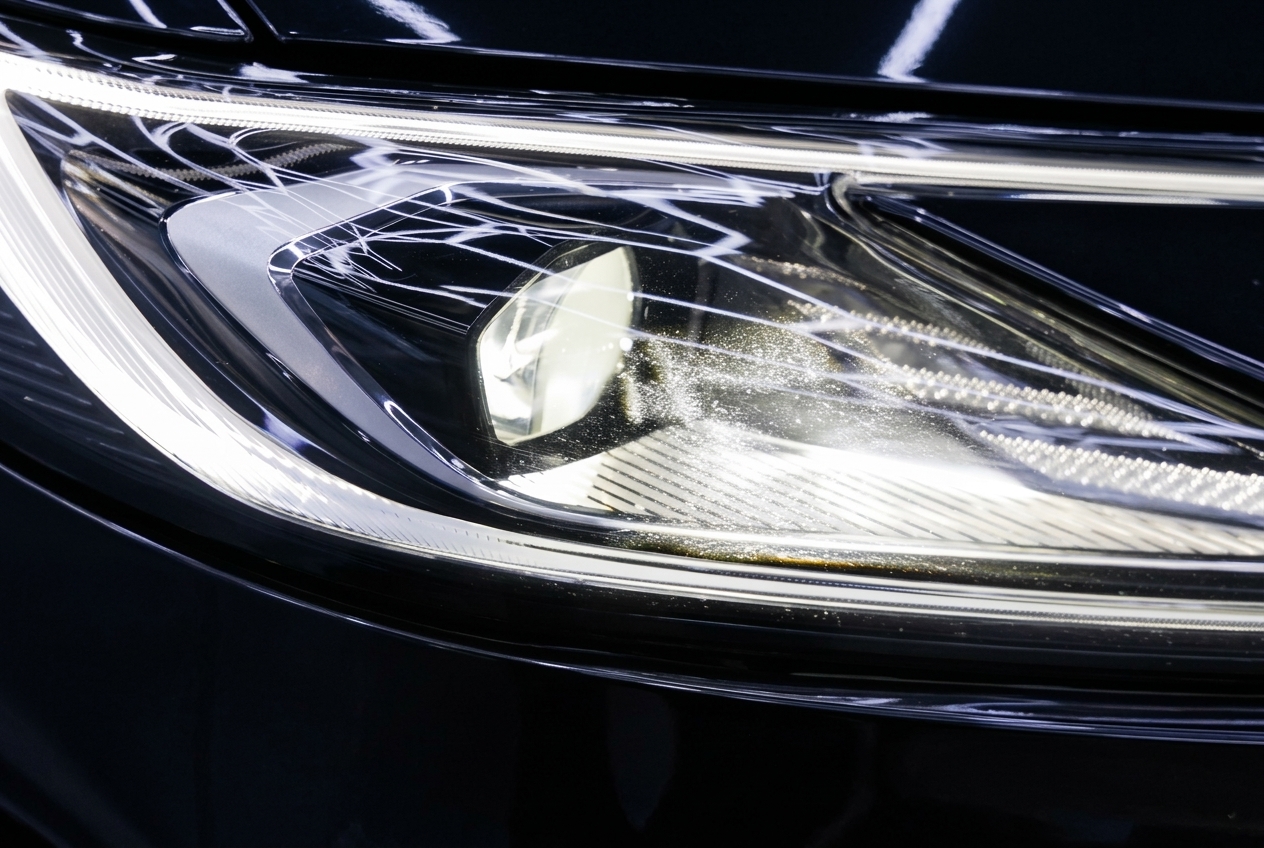 Крупный план заводской оптики Toyota Camry XV80