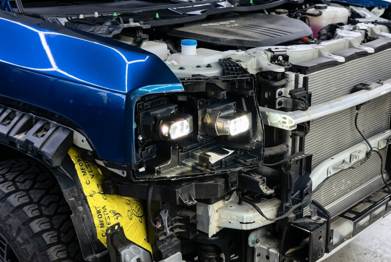 Новые светодиодные модули в открытых фарах BYD Leopard 5