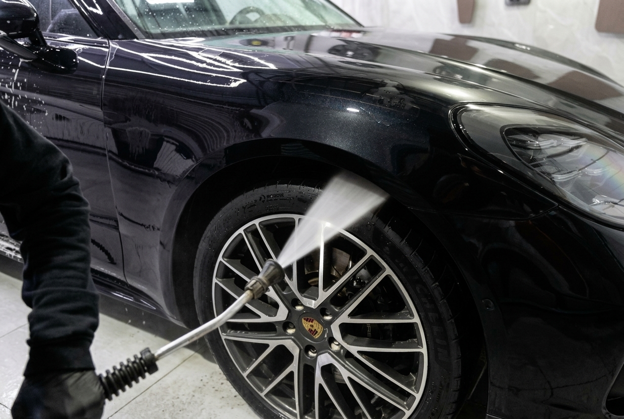 Автомобиль до смены цвета и подготовка кузова: кадр 10, Porsche Panamera 4