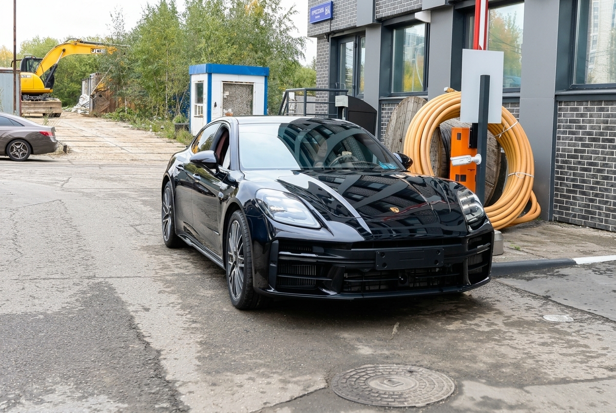 Автомобиль до смены цвета и подготовка кузова: кадр 11, Porsche Panamera 4