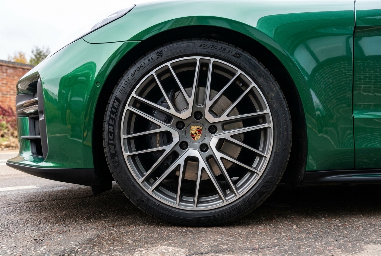 Готовая зелёная Porsche Panamera 4 после оклейки кузова: кадр 23, Porsche Panamera 4
