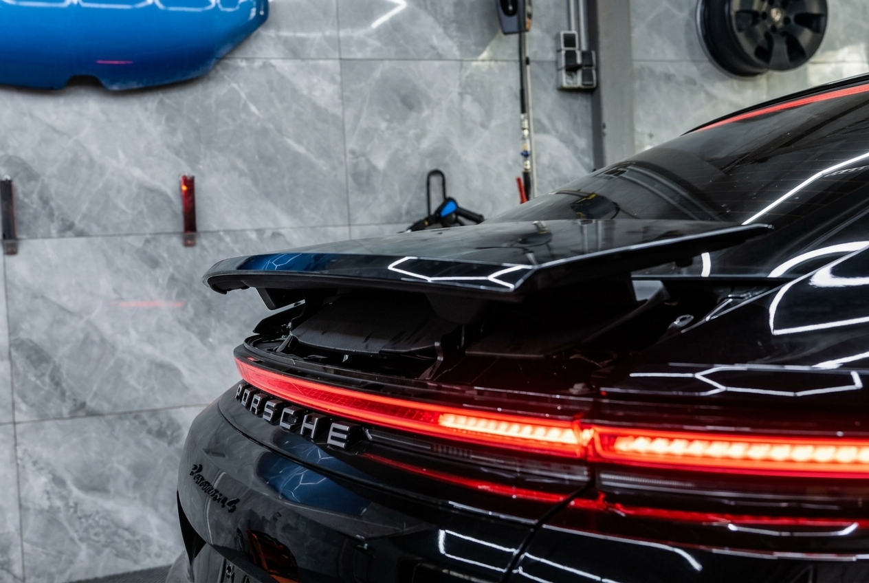 Автомобиль до смены цвета и подготовка кузова: кадр 8, Porsche Panamera 4
