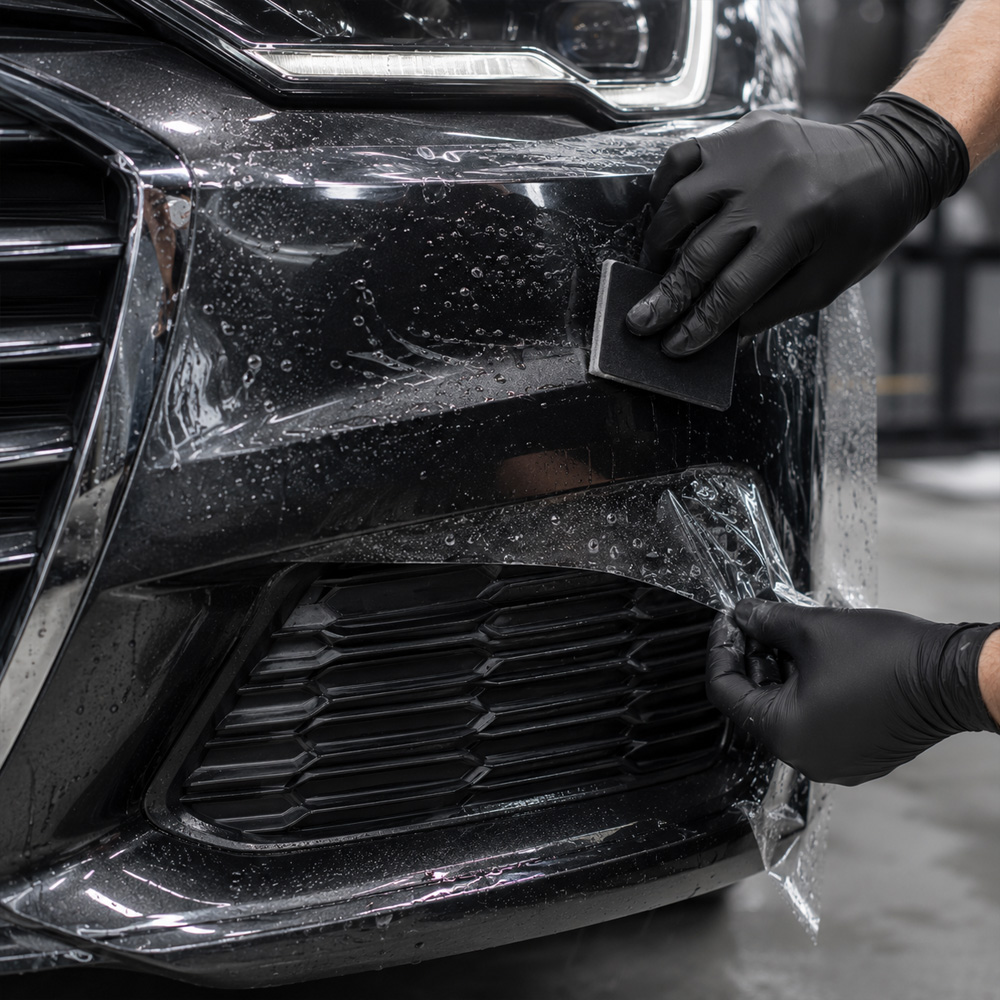 Оклейка зон риска автомобиля полиуретановой пленкой Audi A3 8V рестайлинг (2016—2020)
