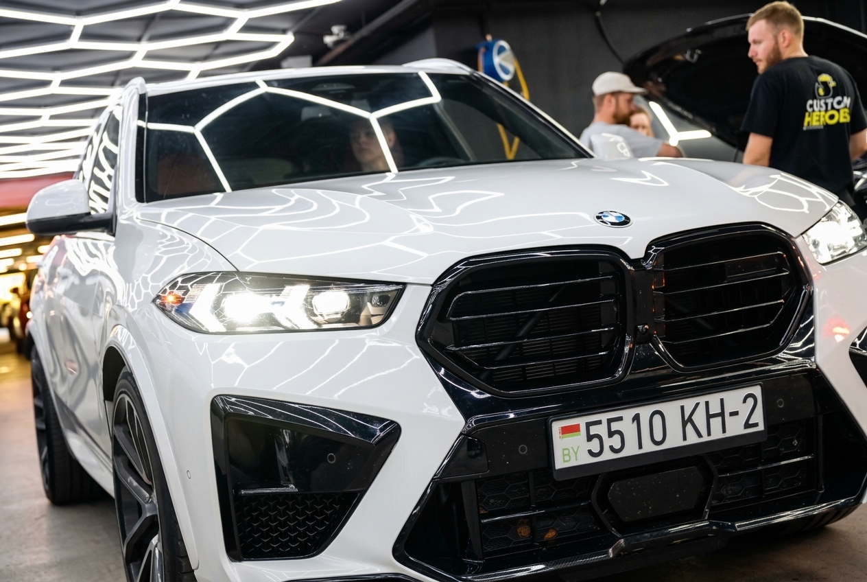 BMW X5 G05 в студии перед тюнингом фар