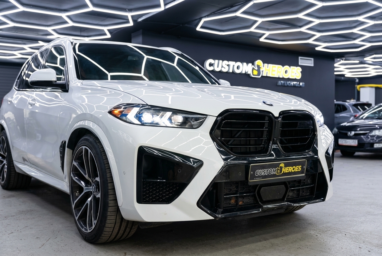 BMW X5 G05 после тюнинга фар в студии Custom Heroes