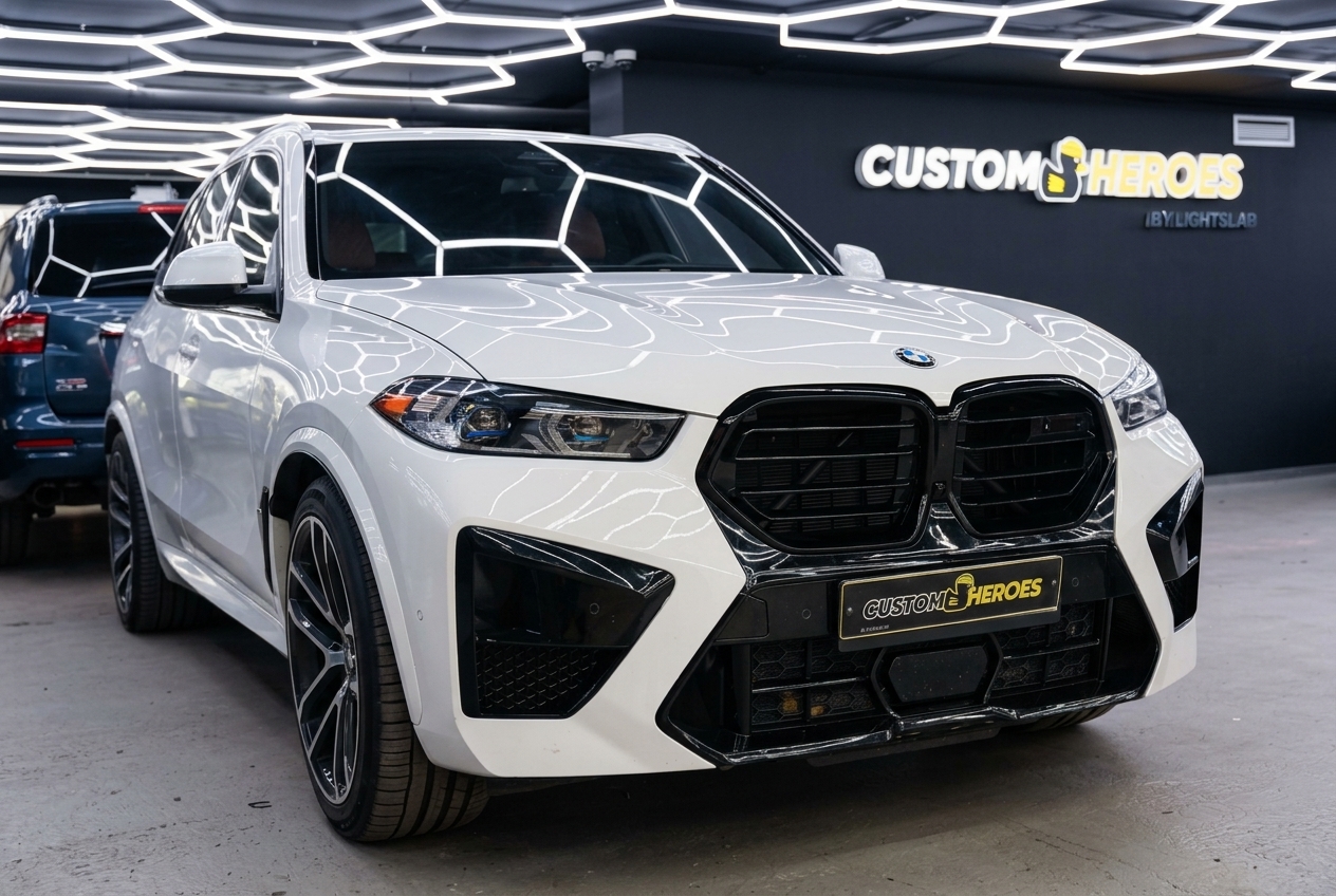 Общий вид BMW X5 G05 после тюнинга ближнего света
