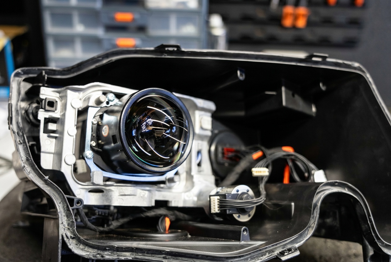 Сборка фары Jeep Grand Cherokee после установки AoZoom K3