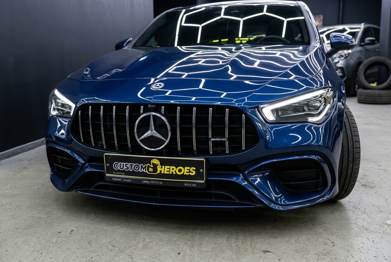 Подготовка Mercedes-Benz CLA 45 AMG к шумоизоляции