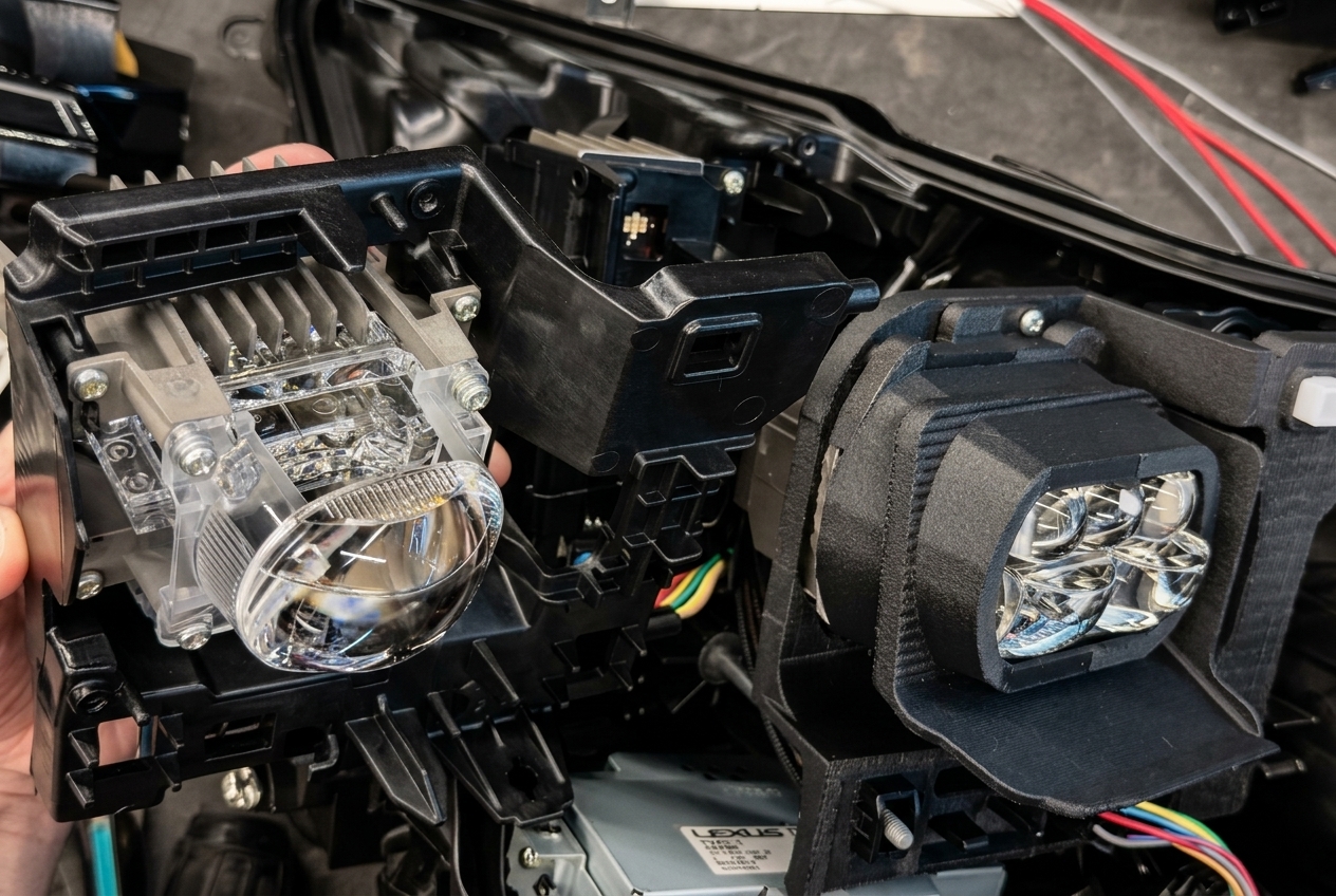Замена штатных линз и улучшение света Toyota RAV4 XA60 2026 на модули MTF Quadrix