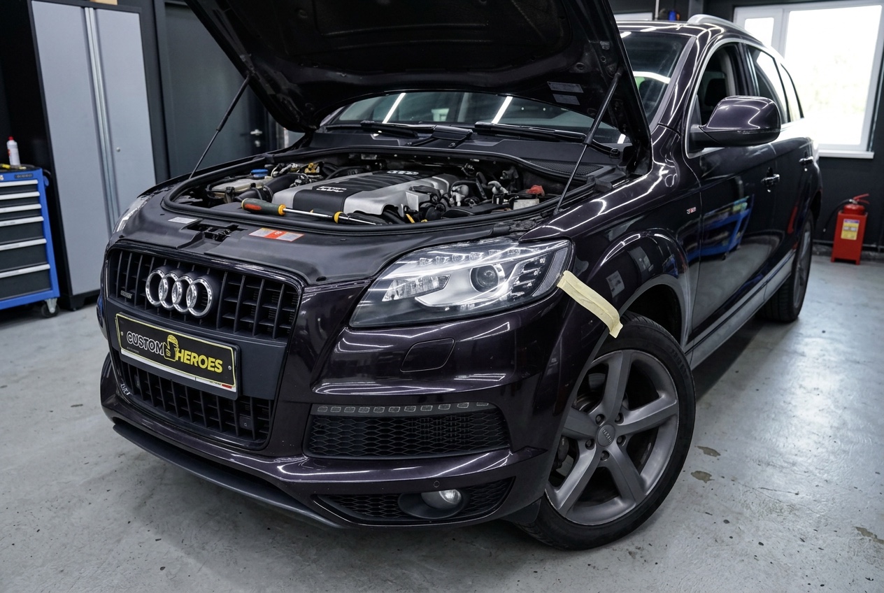 Audi Q7 4L 2010 перед ремонтом фар