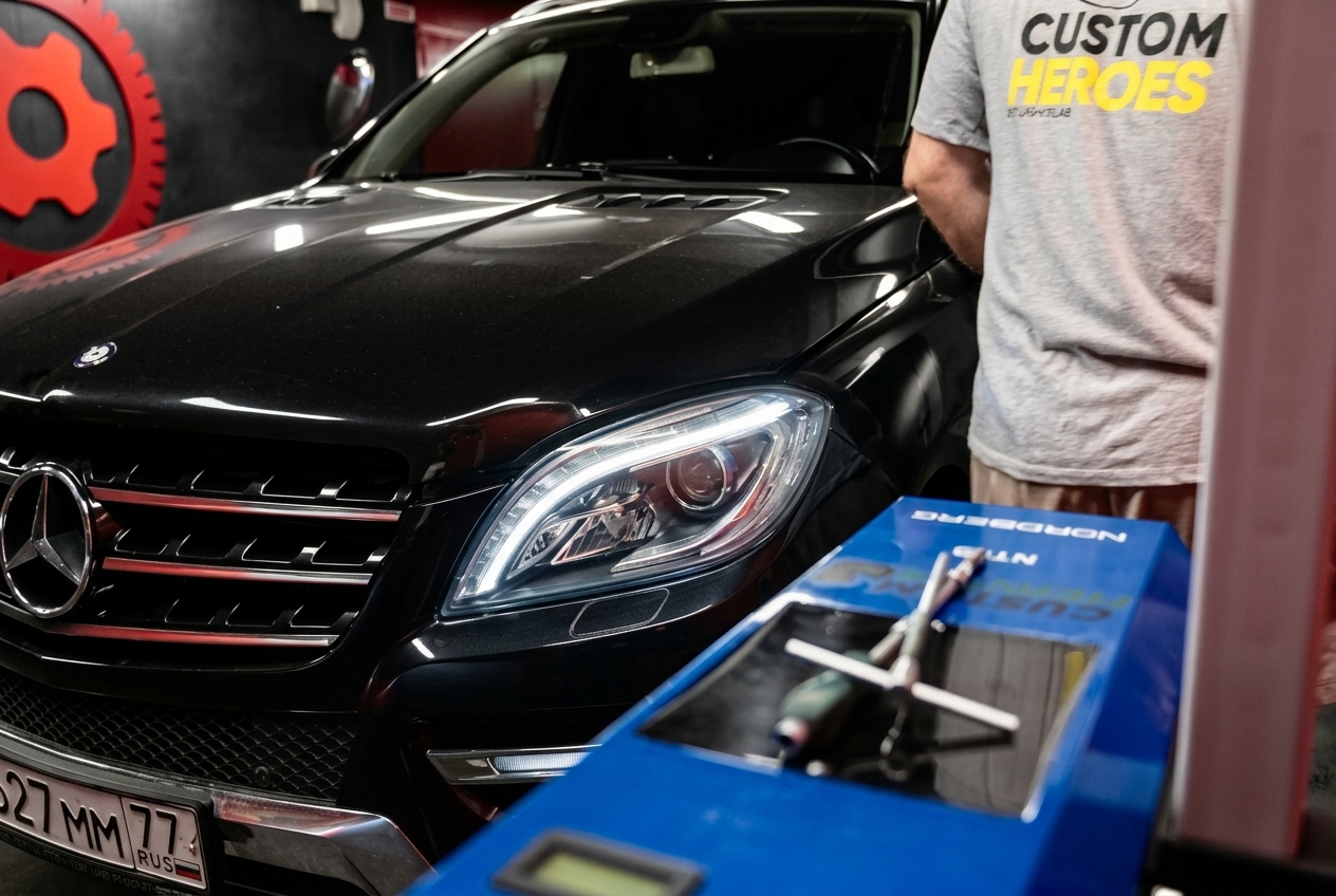 Ремонт и тюнинг фар Mercedes-Benz GL 2013 Custom Heroes
