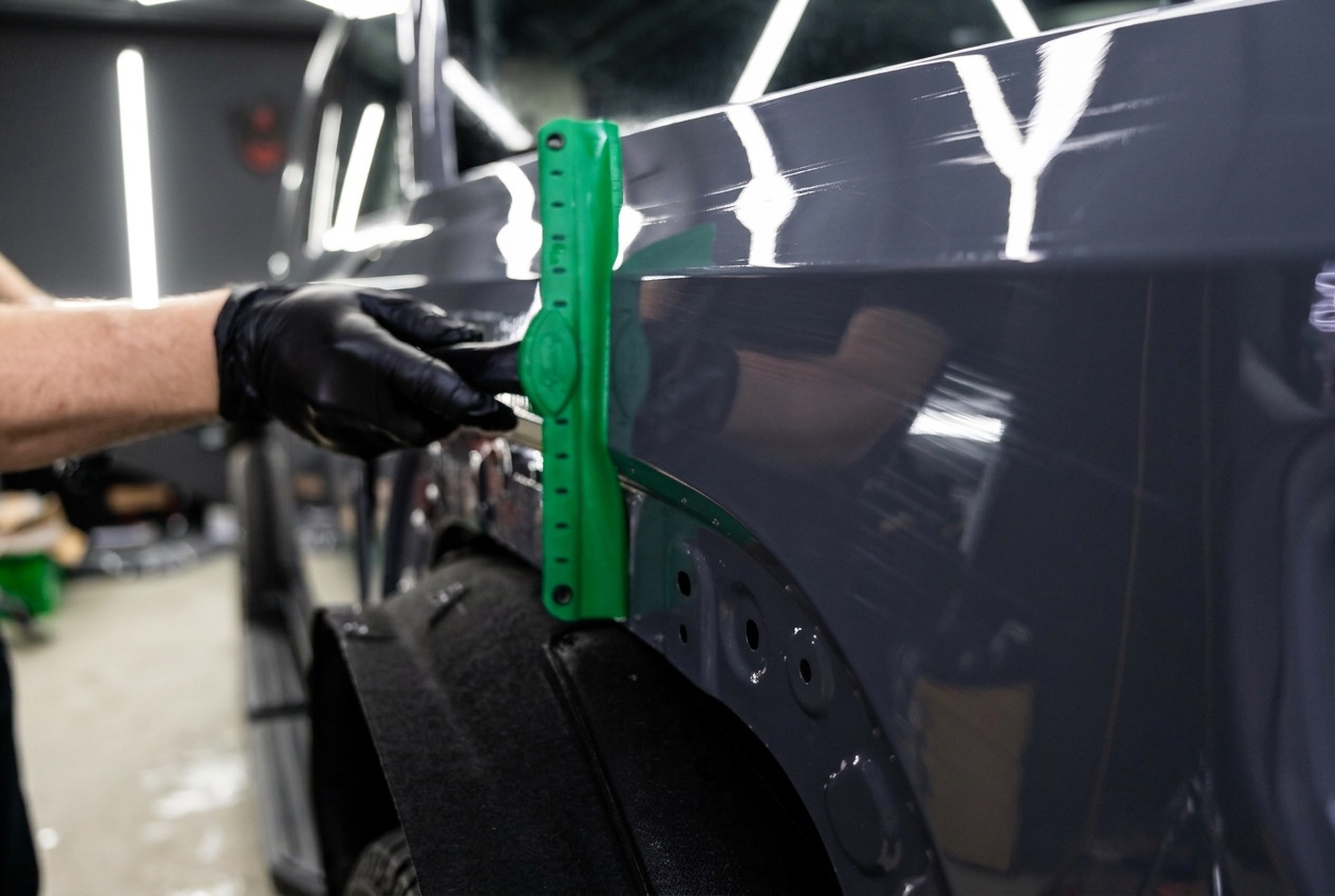 Укладка защитной плёнки по граням кузова iCar V27