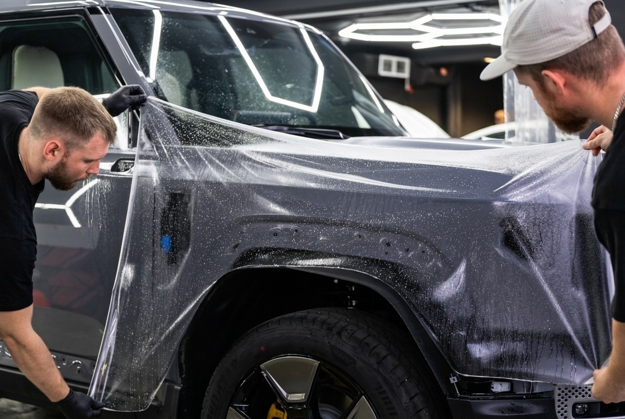 Оклейка сложных изгибов кузова iCar V27