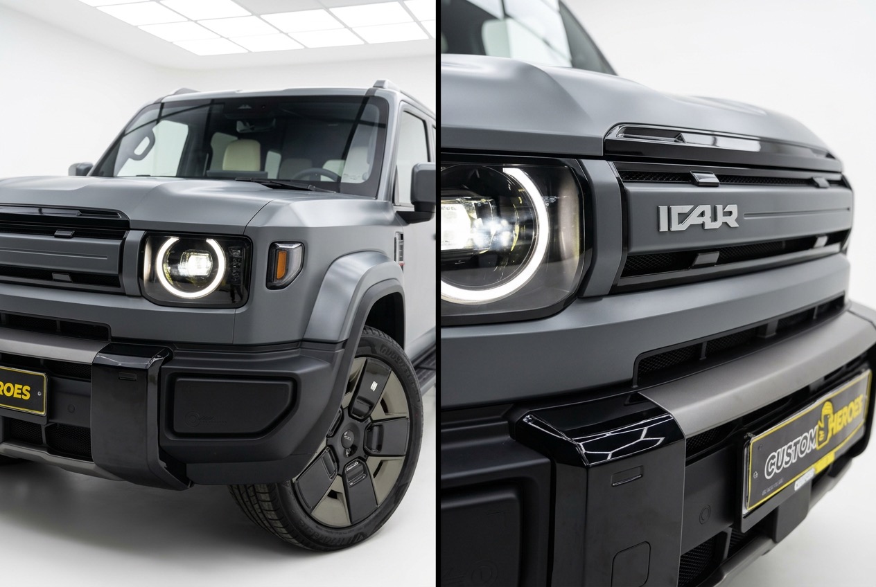 Грани кузова iCar V27 после защитной оклейки
