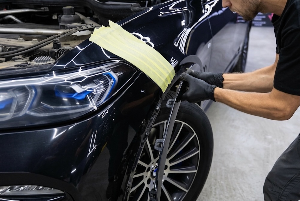 Подготовка фары BMW X7 к разборке