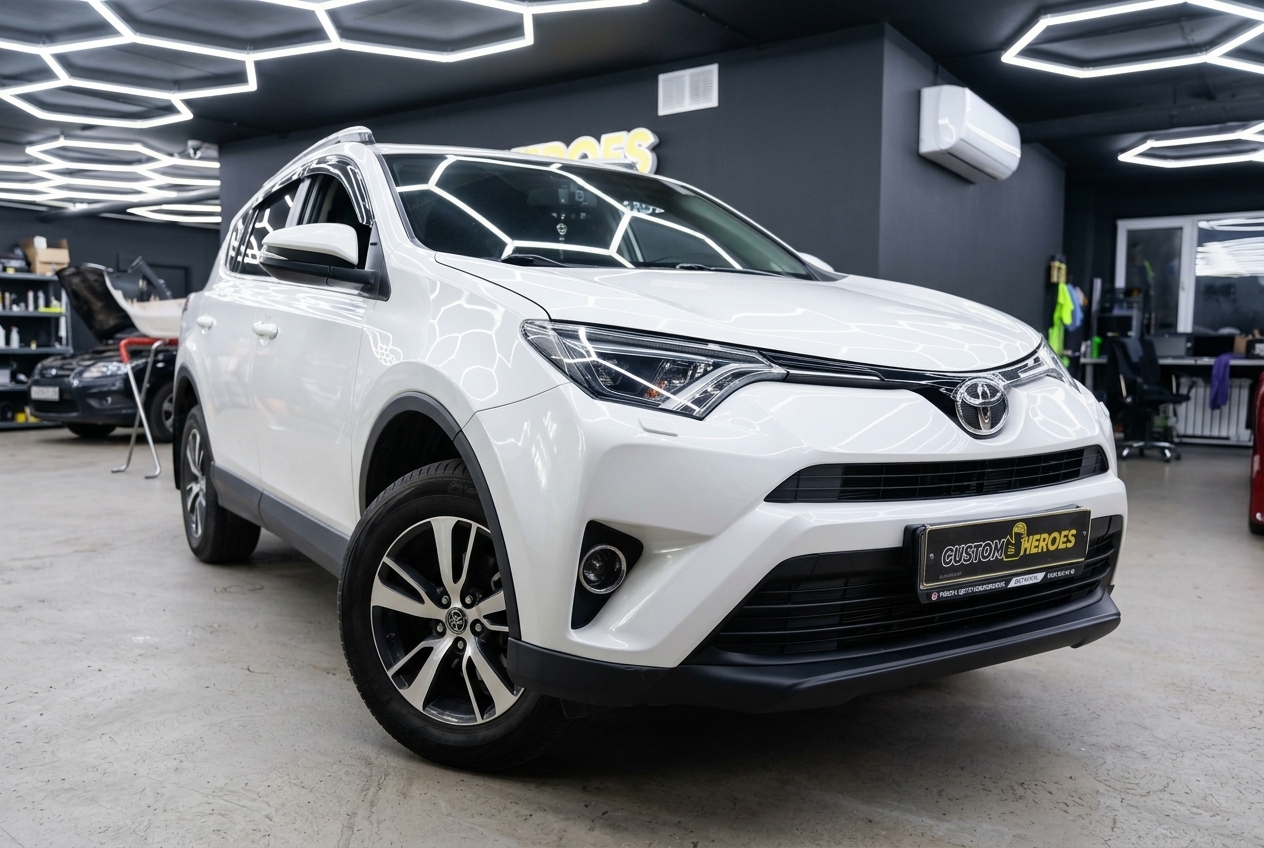 Результат модернизации передних фар Toyota RAV4