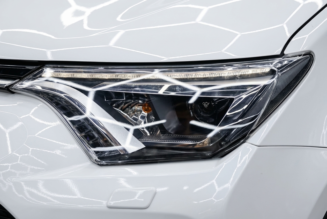 Итоговый вид фар Toyota RAV4 после ремонта и тюнинга