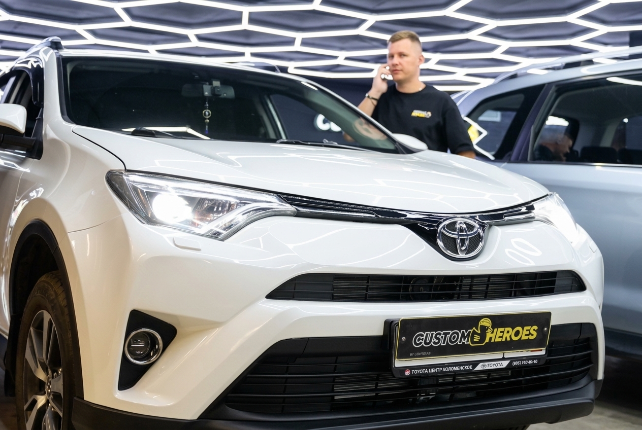 Запотевшая фара Toyota RAV4 перед разборкой