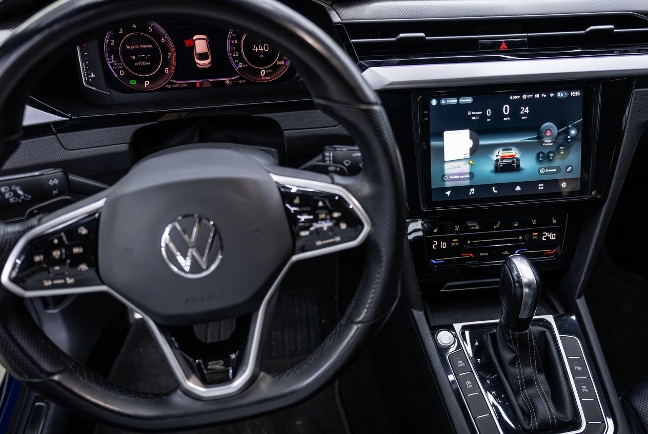Багажник Volkswagen Arteon с усилителями Audison и подсветкой