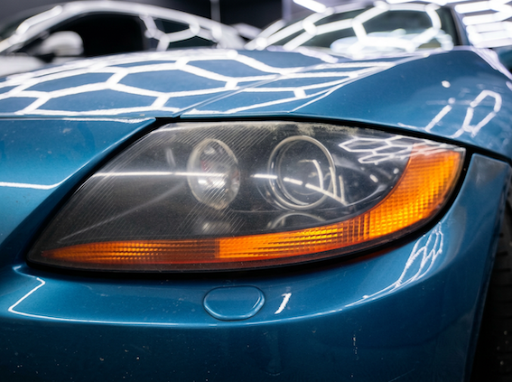 Мутные стекла фар BMW Z4 перед заменой