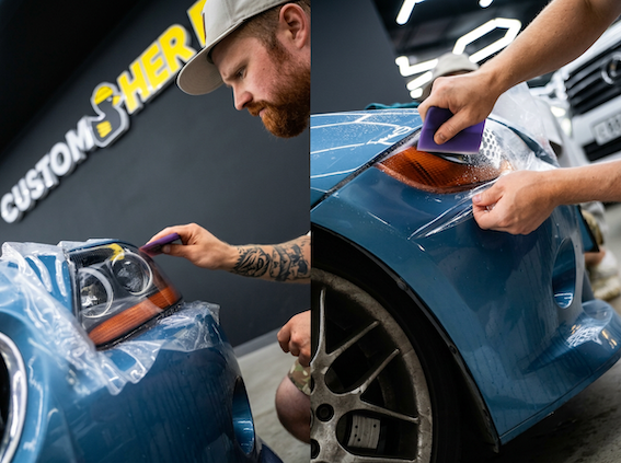 Пленка на стеклах фар BMW Z4 после замены